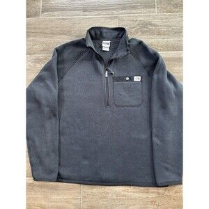 The North Face GORDON LYONS 1/4 Zip Sweater Knit Fleece Jacket Black Size L EUC